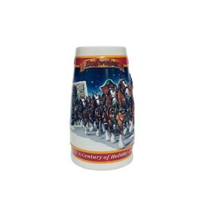 Vintage 1999 CS389 Century OF Tradition Clydesdale Christmas Budweiser Mug Stein
